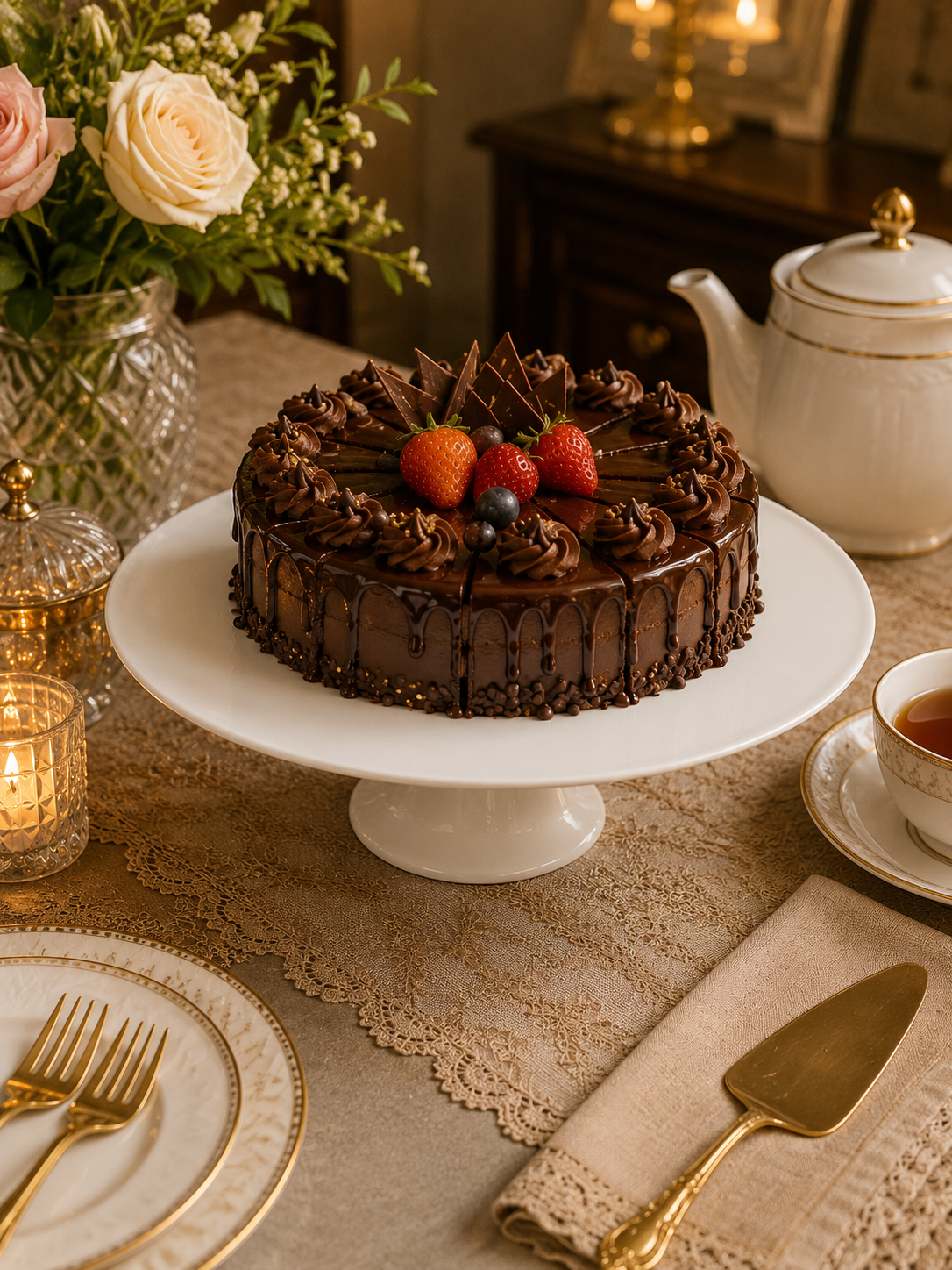 Single White color Bone China Birthday Cake Stand Model-6