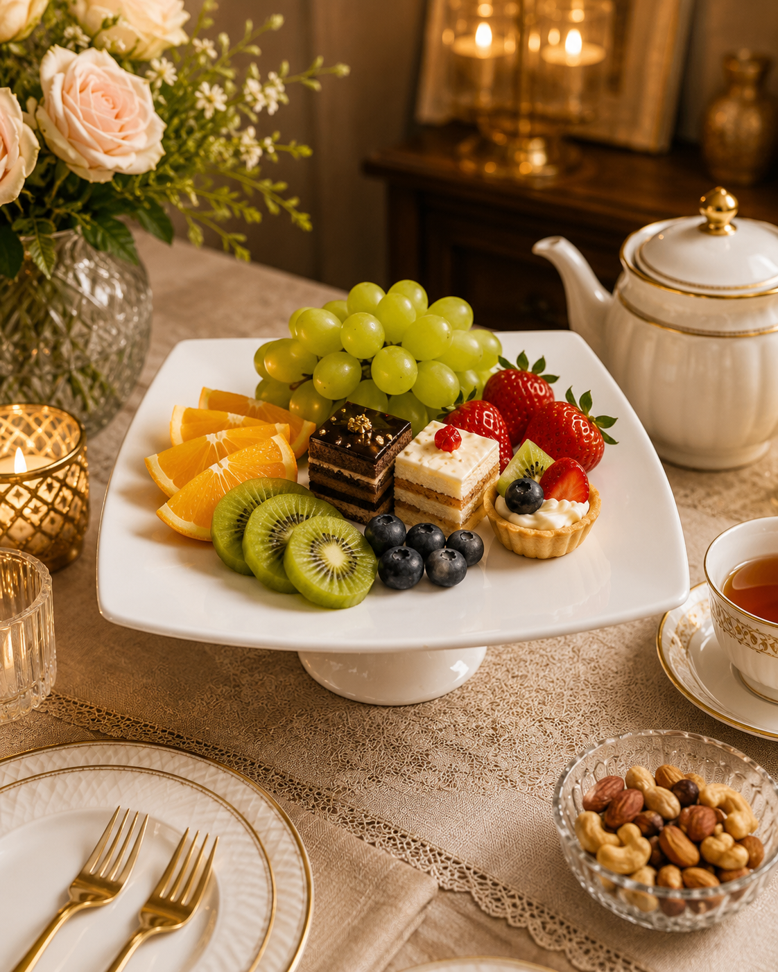 square Single Birthday Cake Stand Model-1