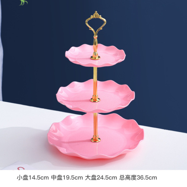 Three-layer fiber fruit stand Pink/ Model 3