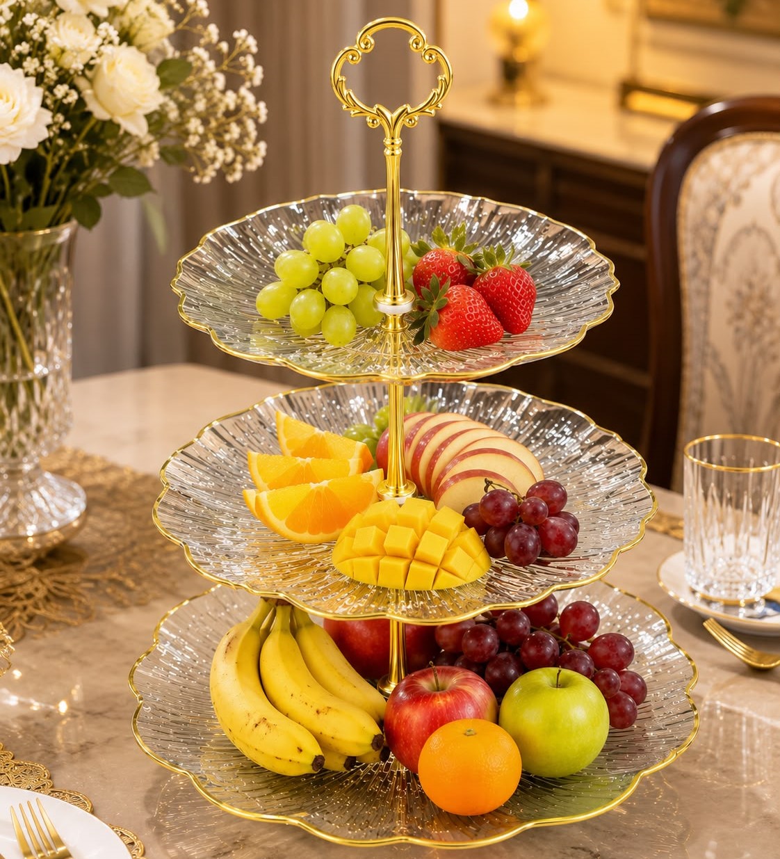 Three-layer (Acrylic Or Chach) (Transparent with Golden Rim) – Model- 4