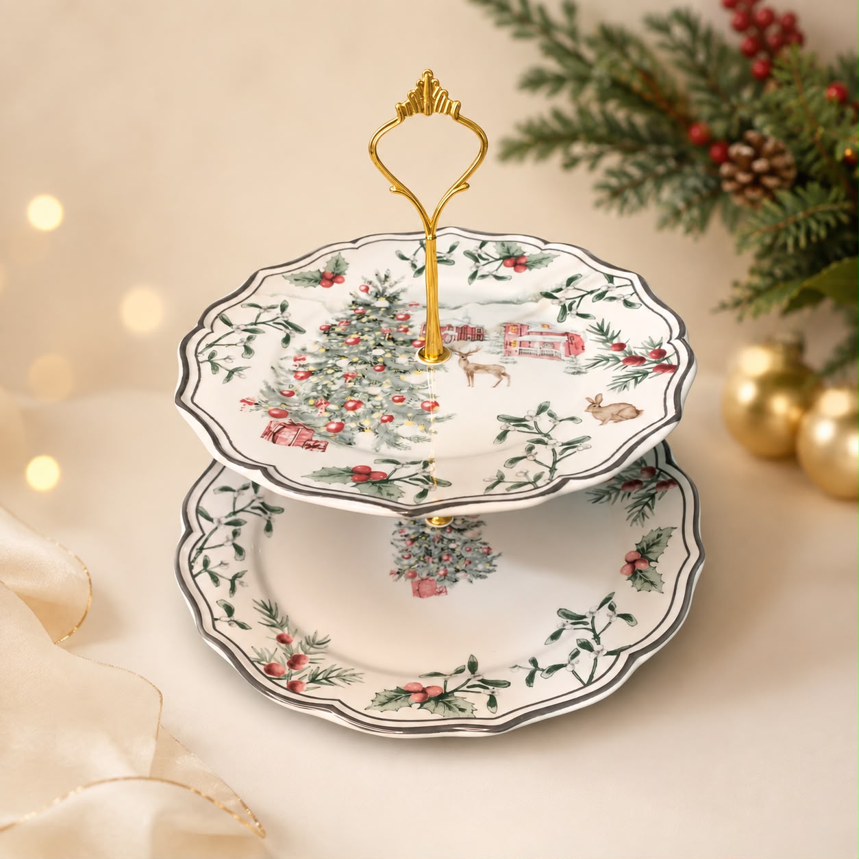 Two Layer Export Quality Ceramic Fruit Stand Model-11