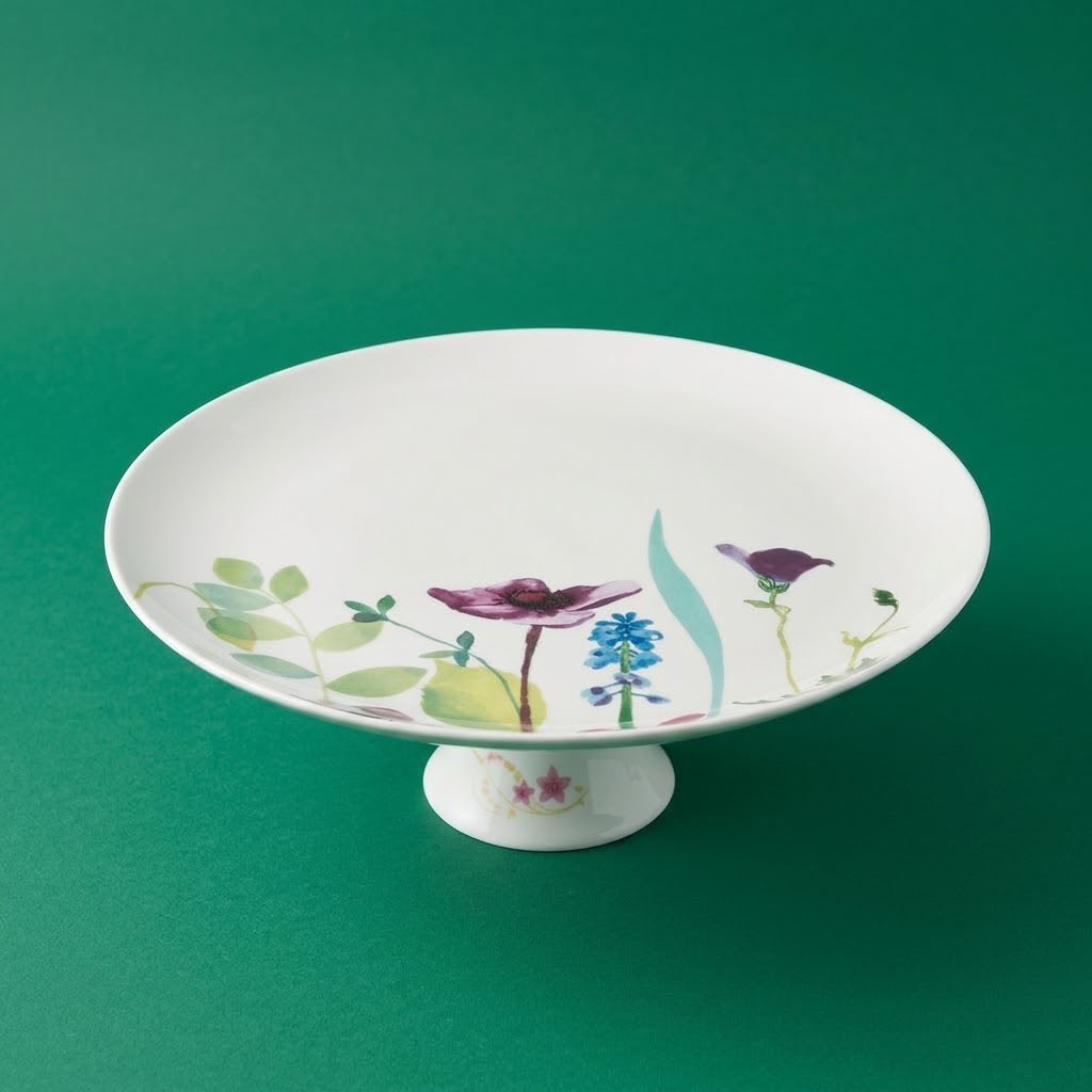 Single Water Garden Ceramic Birthday Cake Stand Model-2