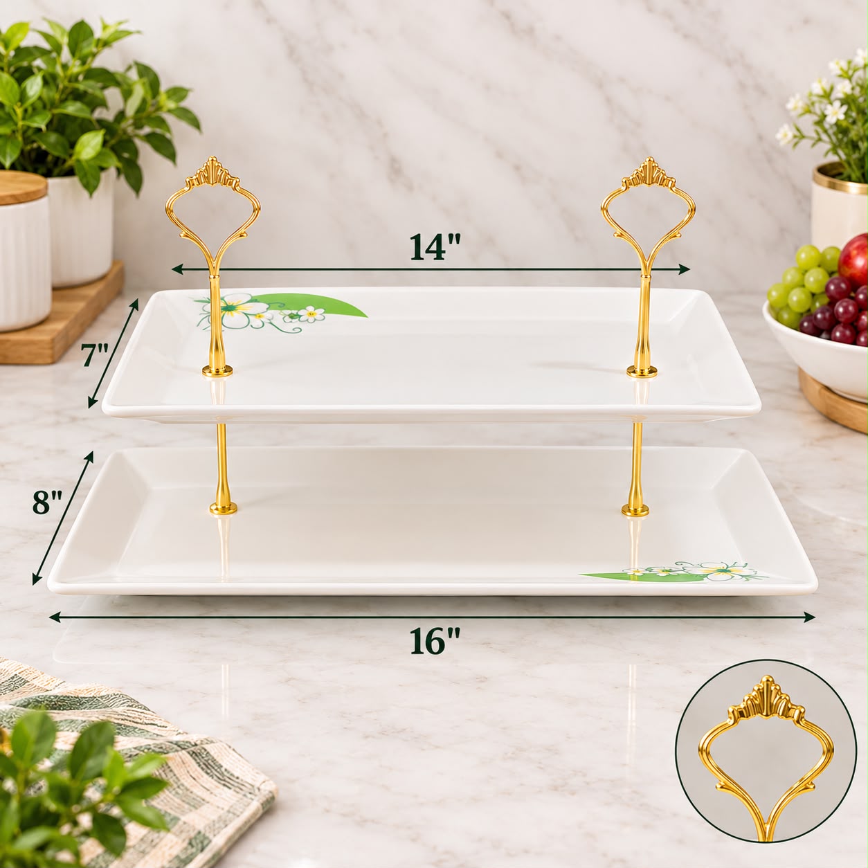 Premium Ceramic Rectangular Serving Tray